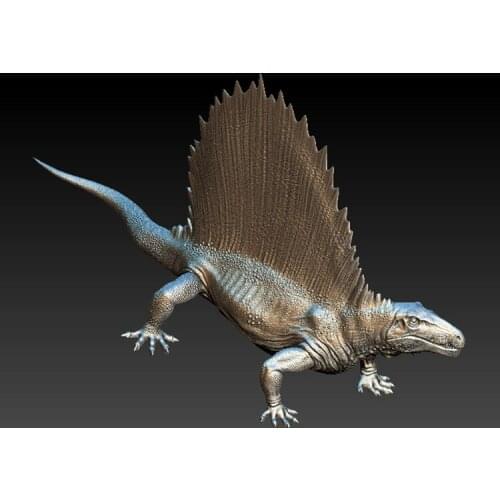 Dinosaur 3D carved animal sculpture 3D model for cnc or 3D printers in STL file format -home decor