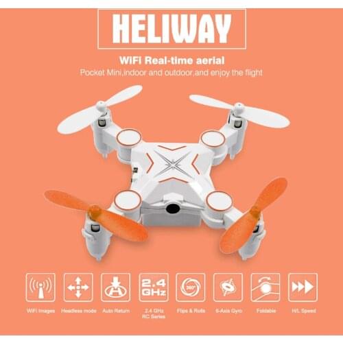 Heliway 901S WIFI 0.3MP Camera FPV Foldable RC Mini Pocket Drone Portable 2.4G 6-AXIS RC Quadcopter RC Helicopters Toy F18784