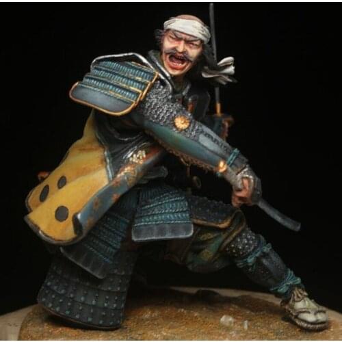 1/18 Tin Metal Ancient Soldier Model Japanese Warring States Hegemon Period Armor Samurai Home Office Decoration Gifts