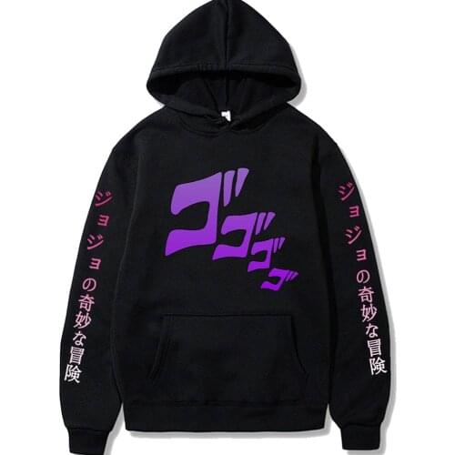 Jojos Bizarre Adventure Anime Print Mens Hoodies Long Sleeve Hip Hop Pullover Sweatshirt