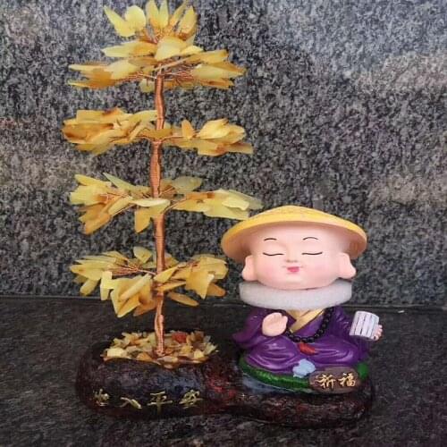 Natural money tree ornaments home wine cabinet ornament small lucky tree