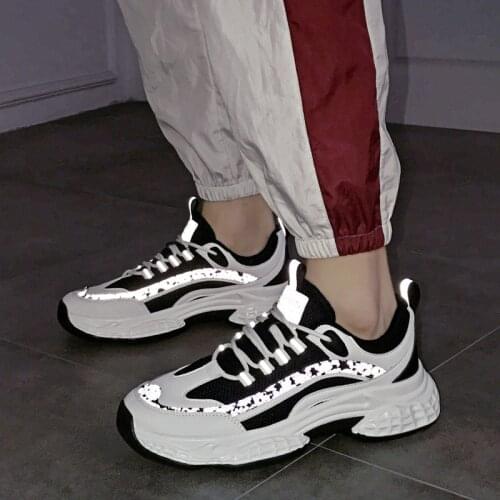 2020 New Men Casual Shoes Lace-Up Men Spring Autumn Fashion Clunky Sneaker Casual Platform Dad Breathable Hard-Wearing Shoes