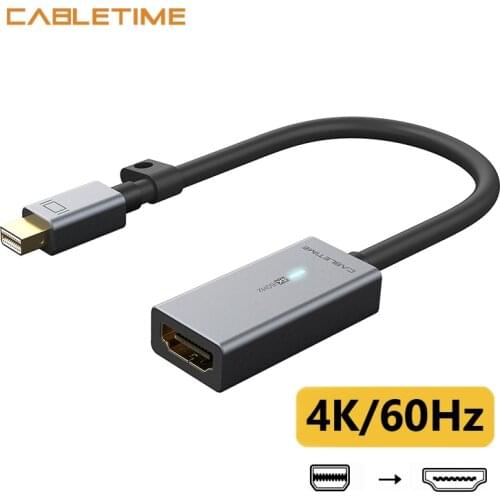 CABLETIME Mini DP to HDMI-compatible Adapter 4K/60Hz Thunderbolt 3 HDMI-compatible Converter for Surface Pro 6 LenovoN359