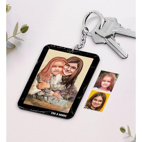 Personalized Is Sisters Caricature Of Wood Anahtarlık-4 Reliable Quality Cost Effective Gift Funny Car Styling