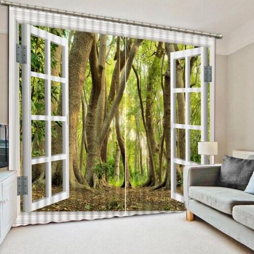 3D Curtain Luxury Blackout Window Curtain Living Room window forest curtains for bedroom