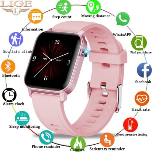 LIGE Woman Smart Watch Women Fitness Watch Smart Watch Men Waterproof Music Weather Display for Android ios Reloj Inteligente