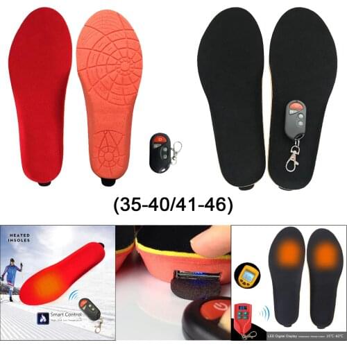 Unisex Electric Heated Insoles USB Sock Heater Skiing Sports Warming Foot Warmer Remote Control Size 35-46