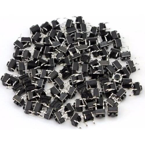 100Pcs Tactile Push Button Switch Tact Switch 6X6X5mm 4-pin DIP