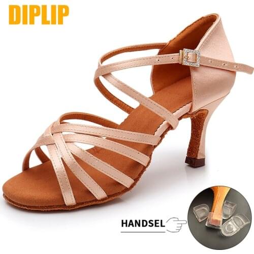 DIPLIP New Hot Latin Dance Shoes Womens High Heel Dance Shoes Tango Soft Bottom Dance Shoes 5 / 7cm Girls Salsa Ballroom Shoes