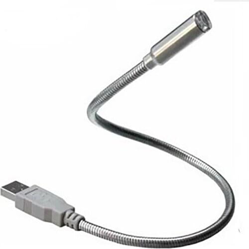 Laptop Computer USB Light Bendable Single LED Lamp Aluminum Alloy Book Lights Bedroom Reading/Learning Lighting