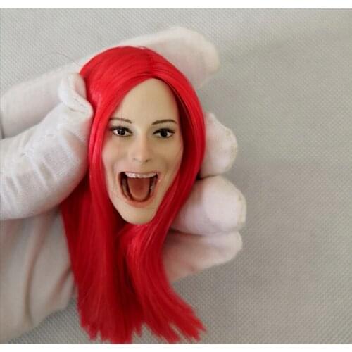 In Stock Collectible 1/6 Scale Red Hair Female Head Sculpt with Smile/Open Mouth Version Head Carving for 12''Body Doll