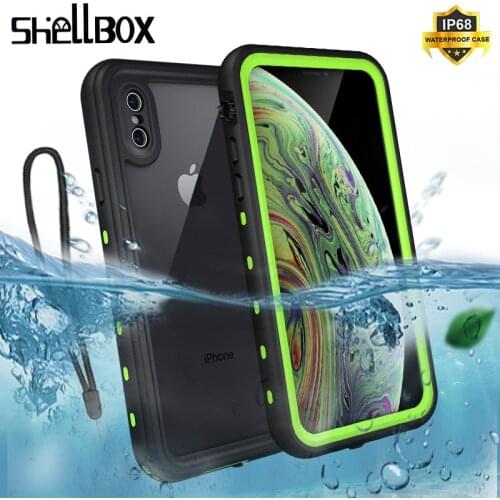 Shellbox IP68 Waterproof Phone Case for Apple iPhone 11 X XR XS Max Case Water Proof Cover for iPhone 11 Pro Max Waterproof case