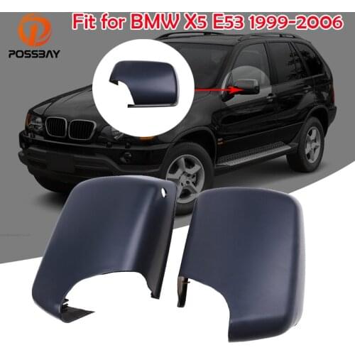 1Pair Side Rear View Rearview Mirror Cover with Light Hole Fit for BMW X5 E53 1999-2006 Left Right 51168266733-4 Cap Accessories