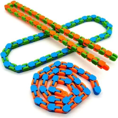 1pc Wacky Tracks Snap and Click Fidget Toys Kids Autism Snake Puzzles Classic Sensory Toy Grappige Chain Stress Relief New
