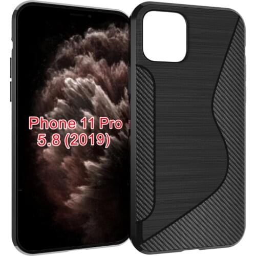 10PCS/LOT,black shockproof Anti-skid S Line TPU Gel Skin Case Cover For iPhone 11 Pro 5.8" 2019