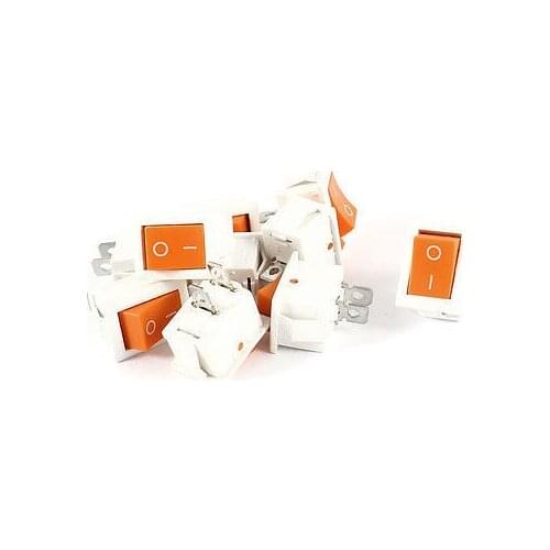 Free shipping!10 x KCD1 AC 250V 6A 125V 10A 2Pin SPST Power ON/OFF Panel Rocker Switch Orange