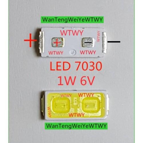1000pcs LED Backlight TV LED 7030 LED Backlight High Power 1W 6V 91.8LM Cool white For SHARP LED LCD TV Backlight Application