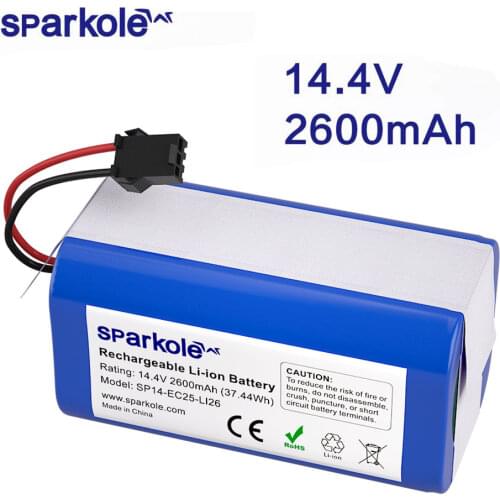 14.4V 2600mAh Li-ion battery for Conga 990, 1090 Tesvor X500 Ecovacs Deebot N79 N79S DN622 Eufy RoboVac 11 11S RoboVac 30 etc