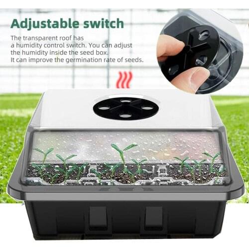 3pcs Mini Greenhouse =sowing Tray Nursery Tray With Lid 12 Cells Per Tray Pots Seeding Planters Starting Germination Seed Growth