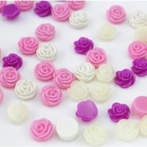 300pcs Resin Cabochons Flower Flatback decoden Flat Back mixed cameo covers- Bobby Pins, Pendants 11mm