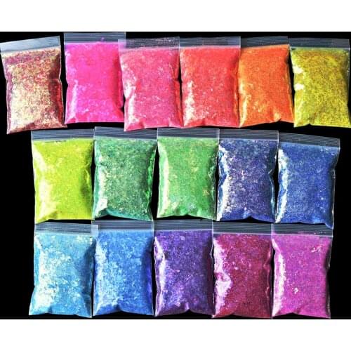 50g/Bags 16Colors Nail Art Glitter Sequins Mixed-Size Hexagon Colorful Golden Light Flake Decorations Nail Glitter Sequins Tr#18