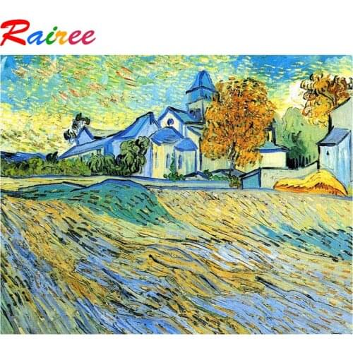 Rairee Van Gogh Classic Works "Sao Paulo" 5D DIY Diamond Painting Kits Diamond Embroidery Rhinestones Mosaic Picture Home Decor