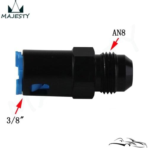 AN8 Male to 3/8" Female Push On Quick Connect Fitting Adapter Black