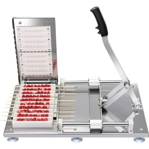 Manual Mutton Kebab Machine / Stainless Steel BBQ Bamboo Meat Skewer Machine/ Satay String Making Machine