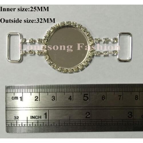 Free Shipping Hotsale 50 pcs/lot 3'' Rhinestone Bottlecap Connector For Swimming Wear Bikini Connector Headband Connector RC901