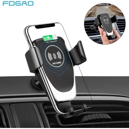 FDGAO Wireless Car Charger Gravity Stand For Samsung S10 S10e Note 10 9 10W Fast Charging Holder For iPhone 11 X XS MAX XR 8