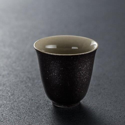 Black pottery color small tea cup, tea cup, single cup of tea cup, ceramic Kung Fu tea set NO.YZ64