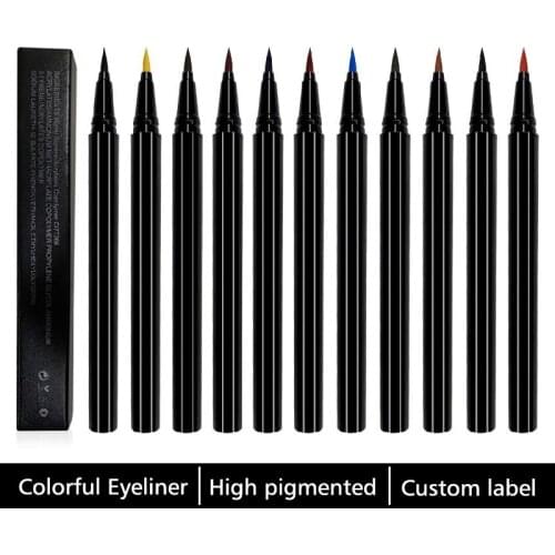 Makeup Pigment Colorful Liquid Eyeliner Pencil Fast dry Waterproof long lasting Smooth 20 colors wholesale Custom Private label