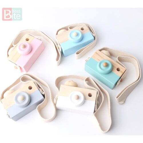 1Pcs Nordic Wooden Baby Toys Fashion Camera Pendant Montessori Toys For Children Wooden DIY Presents Nursing Gift Baby Block