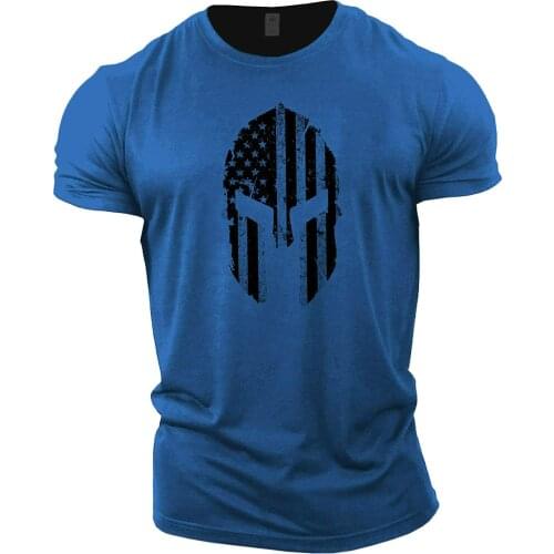 Spring and summer fashion trendy 3D polyester fabric printed T-shirt Mens fitness sports round neck T-shirt 2021 new