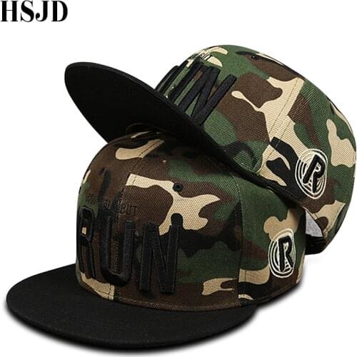 Big Bone Man Women Camouflage Letter Cotton Baseball Cap Flat Peak Hip Hop Fitted Hat Run Embroidery Adjustable Snapback Caps