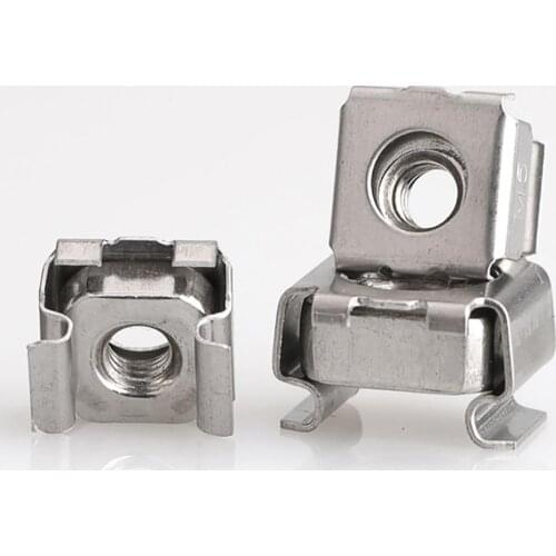 Cage Nuts 201Stainless Steel M4 M5 M6 M8 Quartet Floating Cassette Card Nuts Mount Server Rack Cabinet PC Rackmount Captive