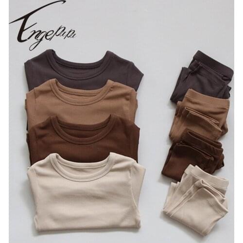 Engepapa Toddler Kids Baby Boys Summer Casual Clothes Sets Solid Long Sleeves T-shirt Tops&Pants Outfit 2Pcs Set Child Clothes