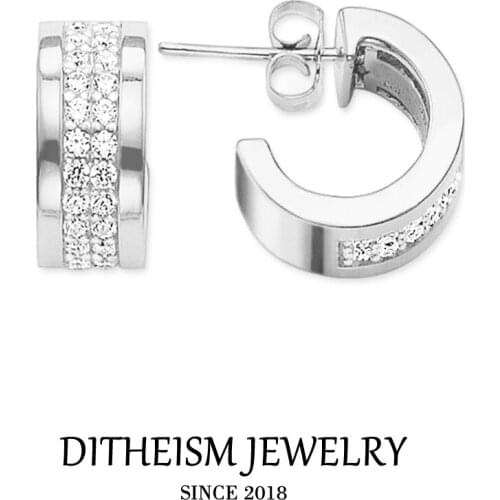 Creole Hinged Hoop Earrings, 2018 New Trendy Fashion Jewelry Geometric 925 Sterling Silver Gift For Women