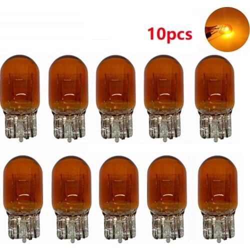 10PCS Amber Color Turn Signal Lamp Bulb WY21W T20 7440 580 7443 Tail Light Bulb 21/5W Bulb Car Indicator Automotive Lamp 12V
