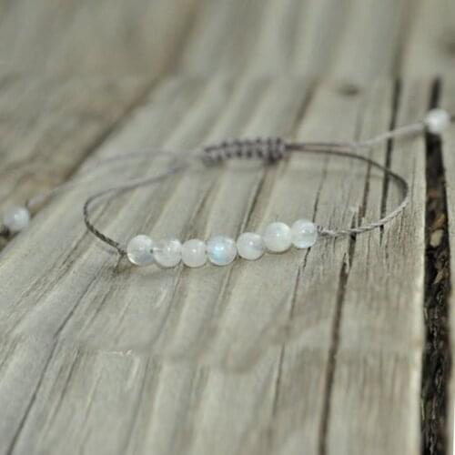 Moonstone Meditation Bracelet Crystal Healing Bracelet Stack Fertility Meditation Bracelet Childbirth Bracelet