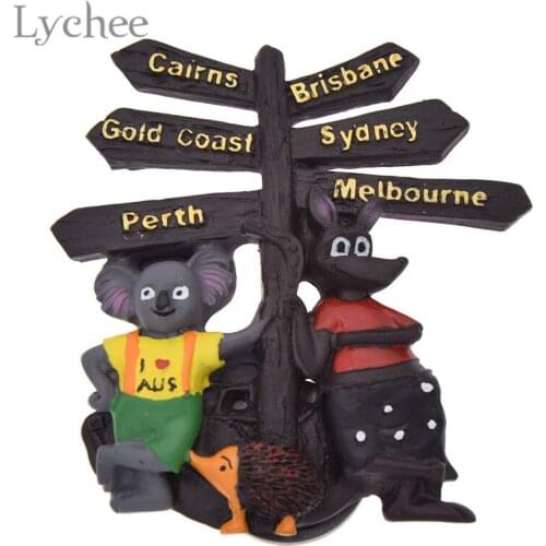 Lychee Life Australian Road Sign Tokyo Tower Istanbul Fridge Magnet Landscape Fridge Decors Home Kitchen Decoration