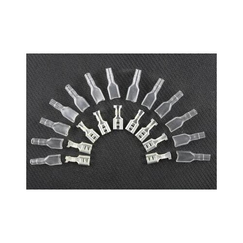 Pluggable connectors Cold terminals 6.3 plug spring jacket + 100 sets of female connector 6.3mm plug spring