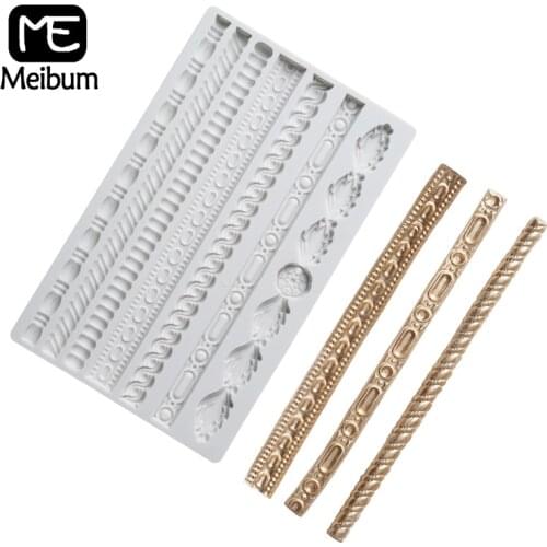 Meibum Totem Relief Fondant Cake Decorating Tool European Embossed Silicone Mold Wedding Sugarcraft Pastry Mould Baking Tray