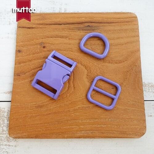 Retailing (metal buckle+adjust buckle+D ring) DIY dog collar violet 2.0cm diy metal buckle zinc alloy adjust buckle set