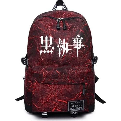 Anime Black Butler Mochila Backpack Teenger Rucksack Casual Schoolbag Unisex Packsack High Quality Student Travel Laptop Bag