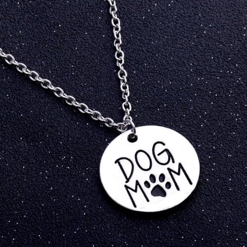 Family Love Dog Mom Mum Mommy Necklace Circle Round Pendant Charm Chain Mothers Day Birthday Party Christmas Gifts Jewelry Xmas