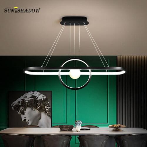 Modern Pendant Light For Dining room Kitchen Living Room Bedroom Lustres Led Hanging Lamp Ceiling Pendant Lamp Luminaires Black
