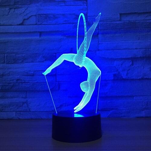 Gymnastics Stunt LED 3D Night Light Creative Desk lamp Home Lighting Bulbing USB 7 Color change Luminaria Kids Gifts
