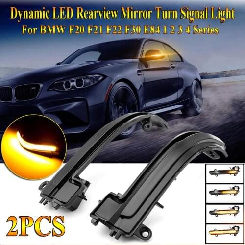 LED Side Wing Rearview Mirror Indicator Blinker Repeater Dynamic Turn Signal Light For BMW F20 F21 F22 F30 E84 1 2 3 4 Series