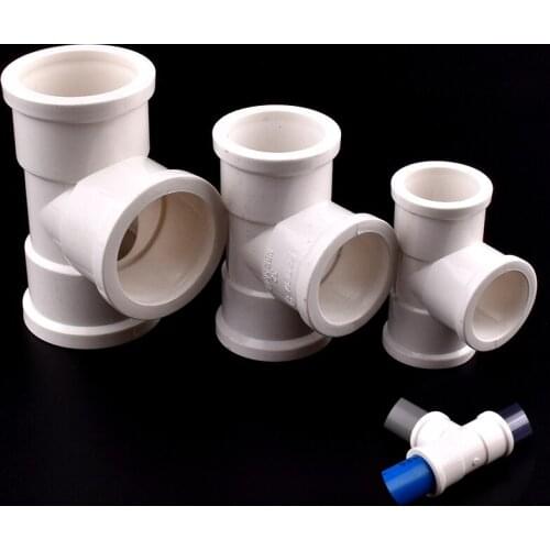 2~10pcs I.D 20~63mm Thickened PVC Pipe Equal Tee 3 Ways Connector Fittings Irrigation System Water Supply Fish Tank joints